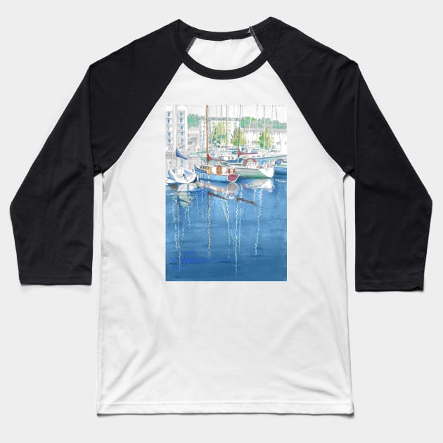 Portishead Marina reflections Baseball T-Shirt by ingridslatter